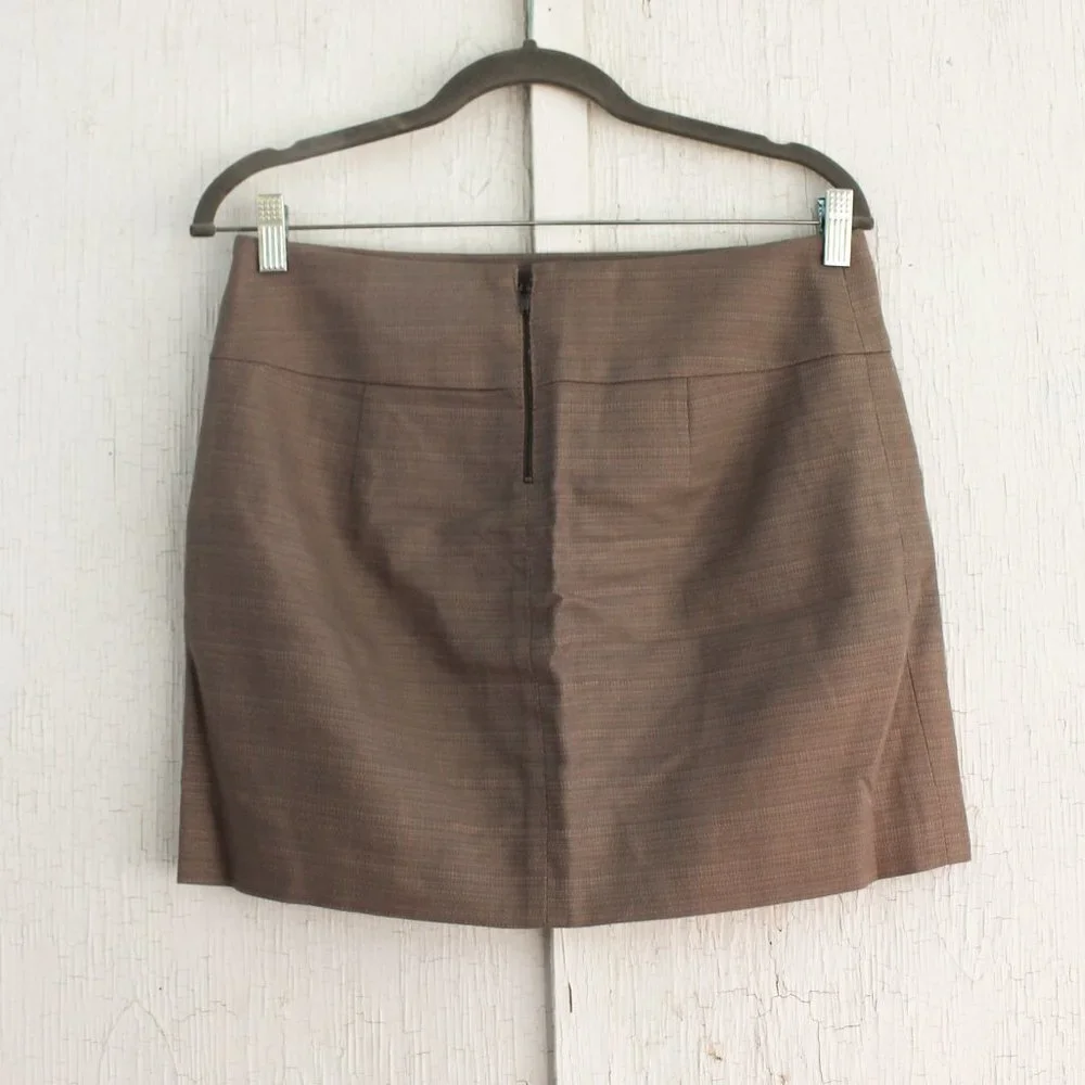 J. Crew Khaki Textured Mini Skirt Champagne 4‎ EUC